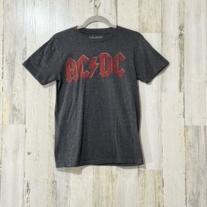 AC/DC Charcoal and Red Short Sleeve Tee